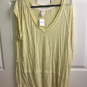 free people yellow flowy t-shirt